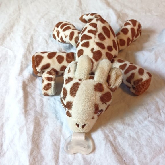 Philips Avent Brown and Cream Giraffe Soothie Snuggle Pacifier Holder 8" - Picture 2 of 9